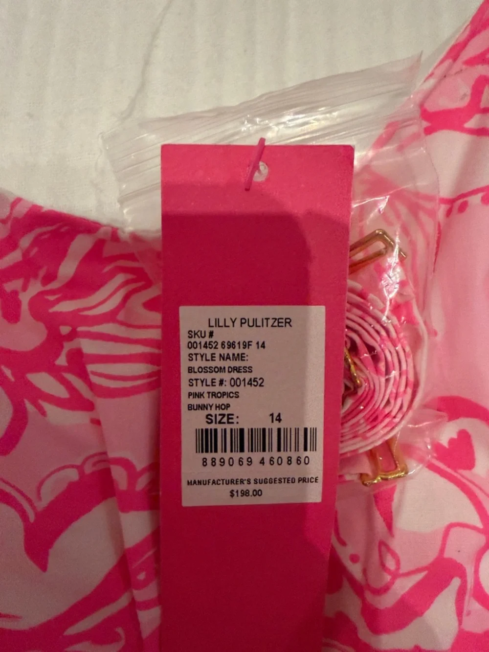 Lilly Pulitzer Pink & White Blossom Strapless Dress - Picture 4 of 4